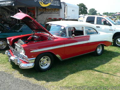RED AND WHITE 1955 CHEVY SUPERCHARGED RED AND WHITE 1955 CHEVY SUPERCHARGED